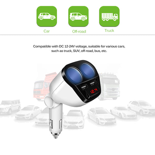 Dual USB Car Cigarette Lighter Charger Splitter