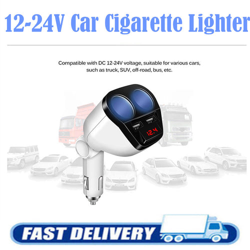 Dual USB Car Cigarette Lighter Charger Splitter